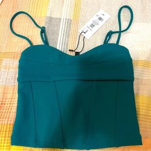 NWT Dynamite XXS Dark Green Cropped Tank Top